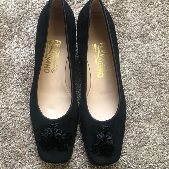 Salvatore Ferragamo Suede, Tasseled Shoes - Picture 1 of 11